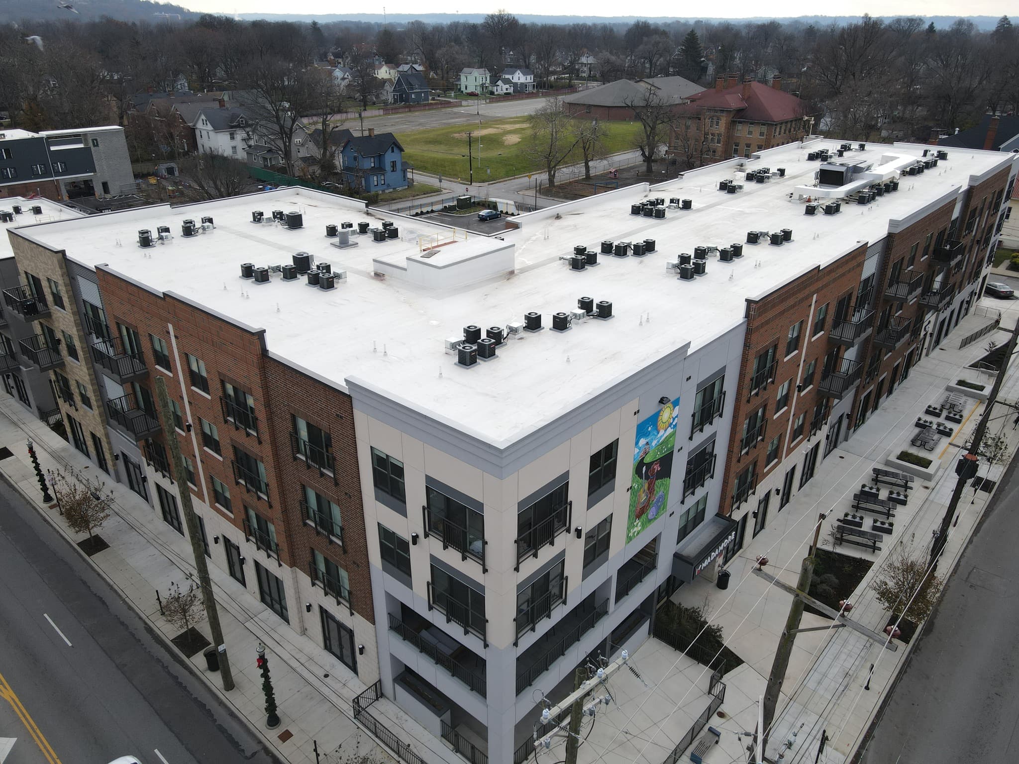 Commercial flat roof installation
